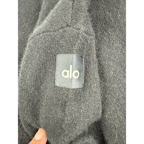 Alo Yoga Sweater Jet Set Cashmere Black V-Neck Pullover Women's Size Small - Picture 5 of 5